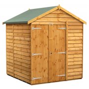 Power 6x6 Apex Garden Shed Overlap - Windowless Double Door